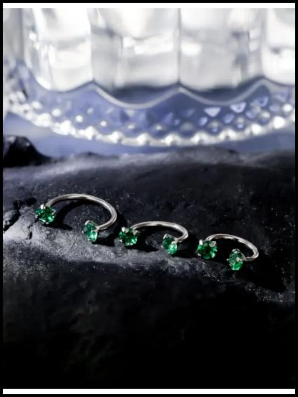 ASTM F136 Titanium Septum Nose Ring Hoop Piercing Jewelry Set Internal Thread CZ